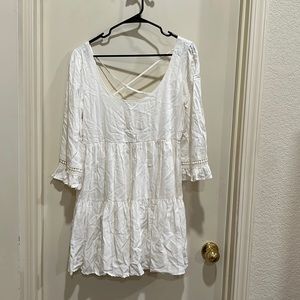 White Flowy Dress with Open Back